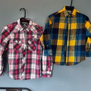 2 Boys(medium) button down long sleeve shirts, Company 81 and Arizona Jean co.